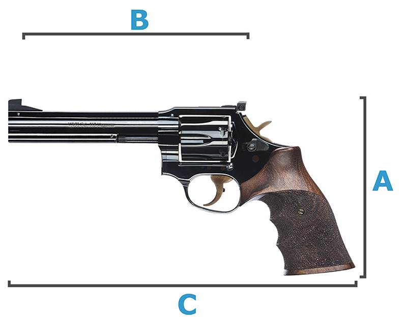 Måttabell för revolver.