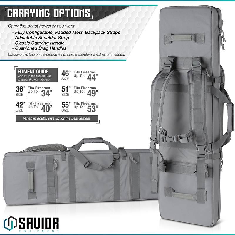 "Väska Savior Equipment Urban Warfare 42"" Double Rifle Case Grå"