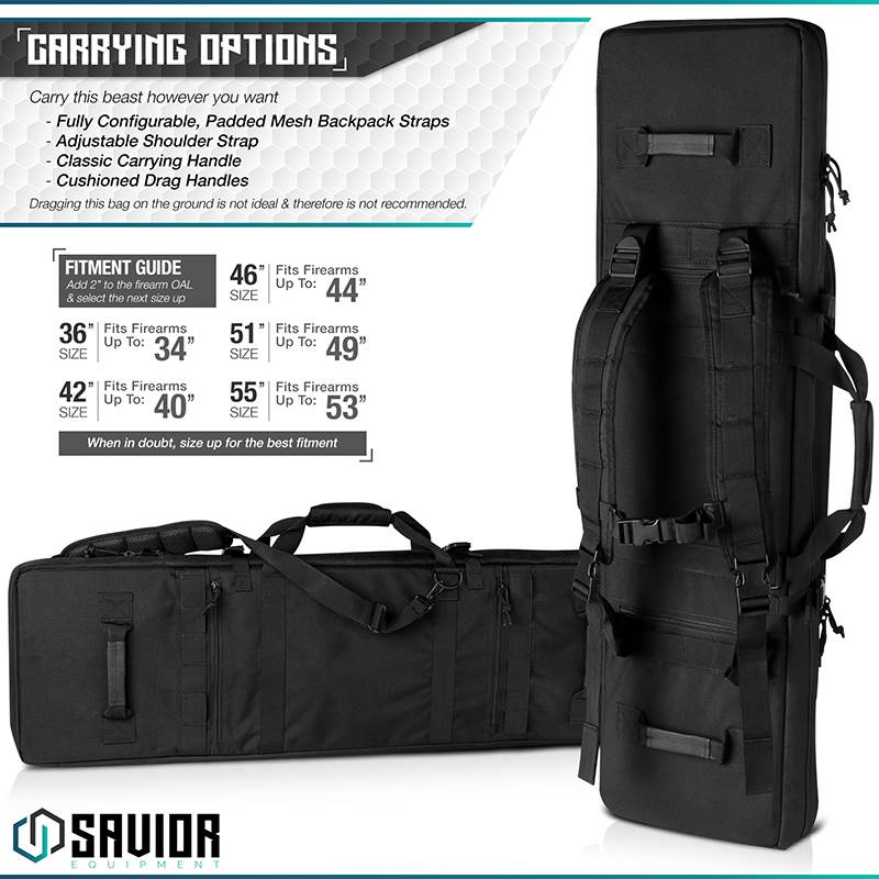 "Väska Savior Equipment Urban Warfare 51"" Double Rifle Case Svart"