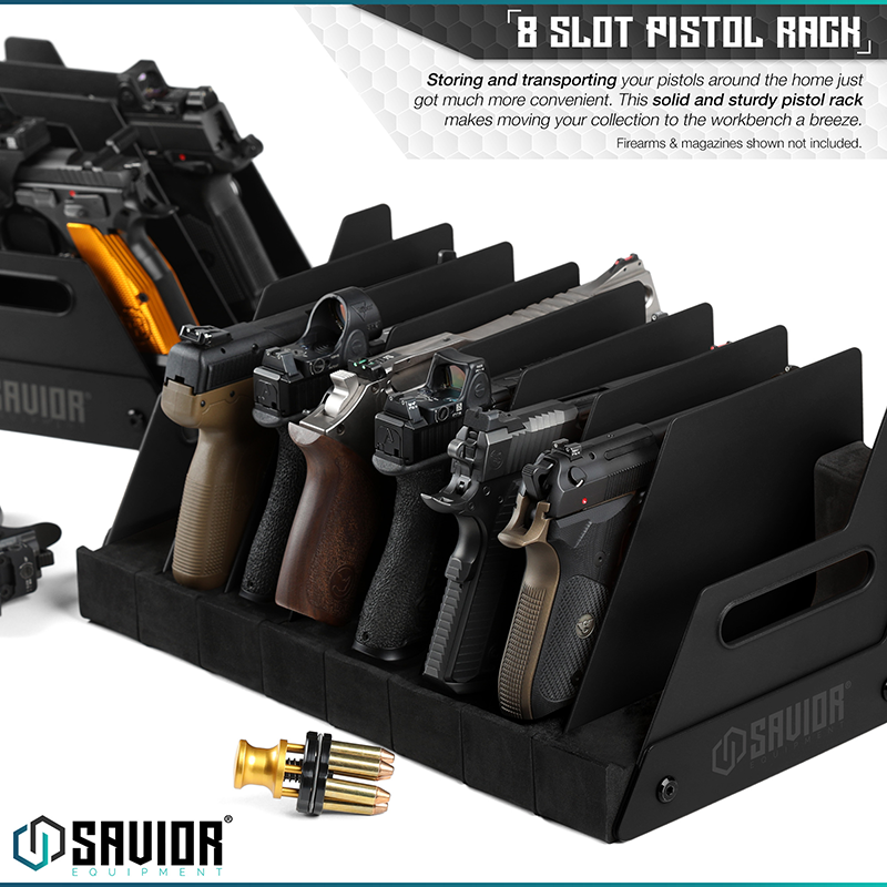 Väska Savior Equipment Pistol Rack 8-slot Svart