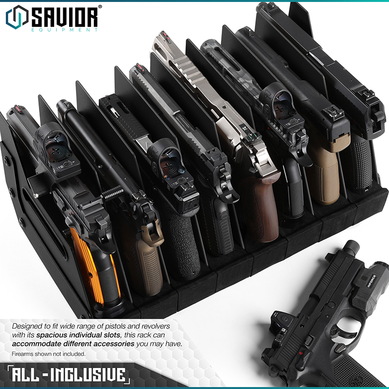 Väska Savior Equipment Pistol Rack 8-slot Svart