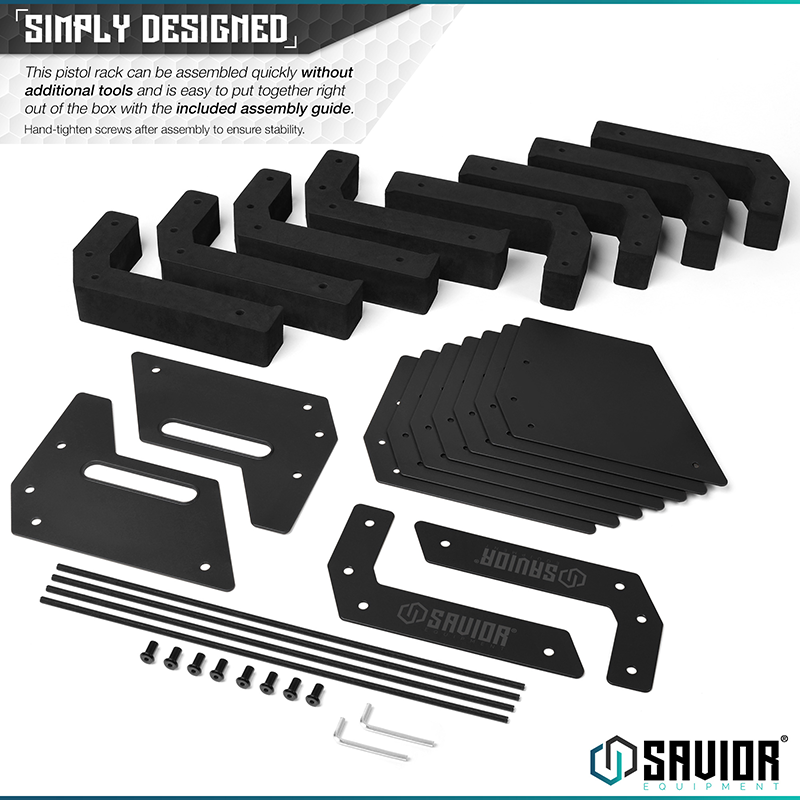 Väska Savior Equipment Pistol Rack 8-slot Svart