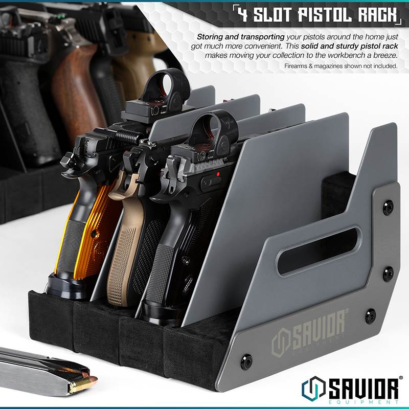 Väska Savior Equipment Pistol Rack 4-slot Grå