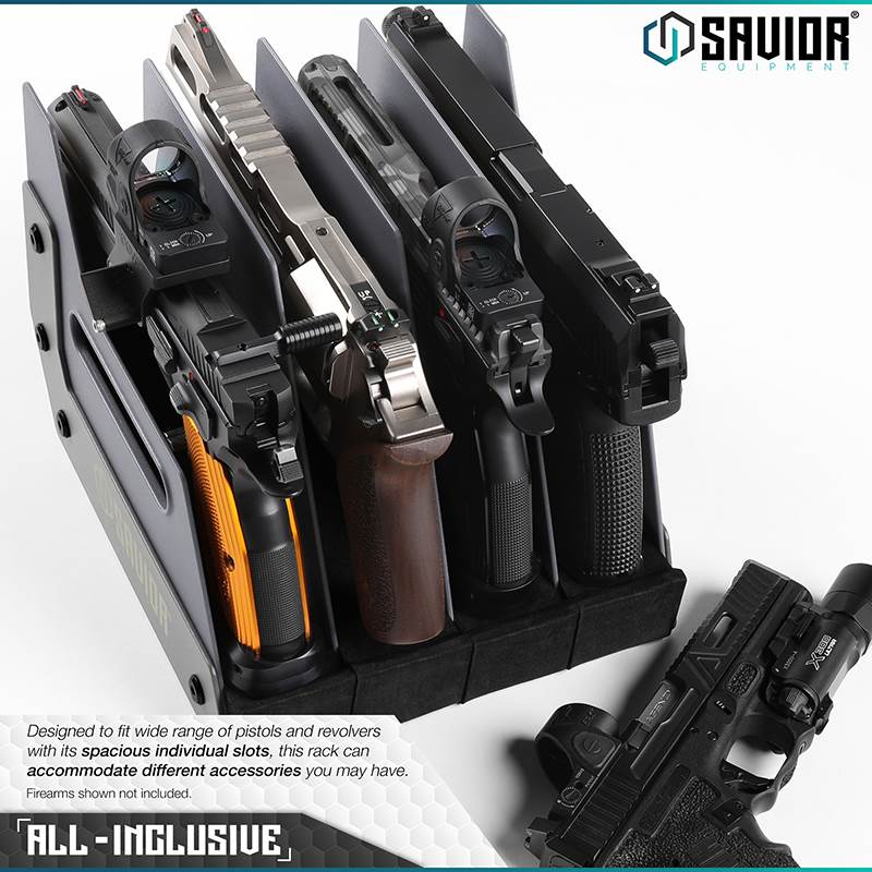 Vapenstöd Savior Equipment Pistol Rack 4-slot Grå