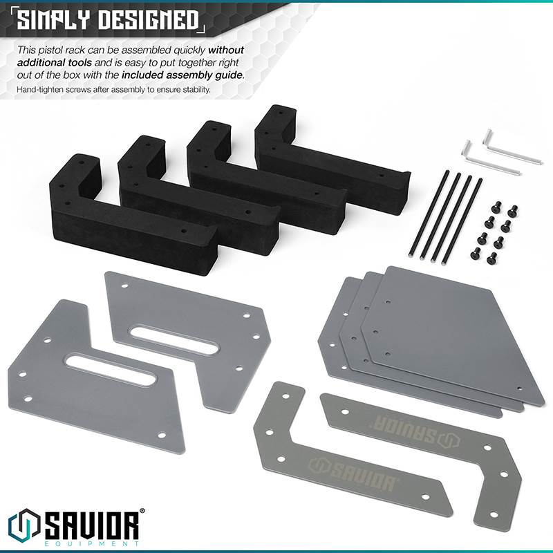 Väska Savior Equipment Pistol Rack 4-slot Grå