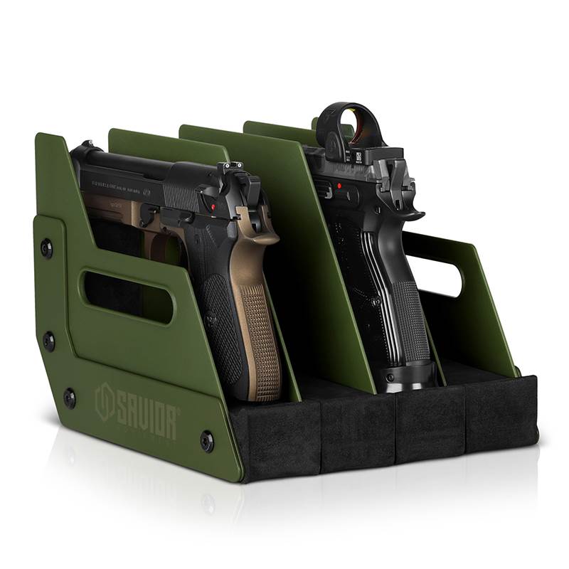 Väska Savior Equipment Pistol Rack 4-slot Grön