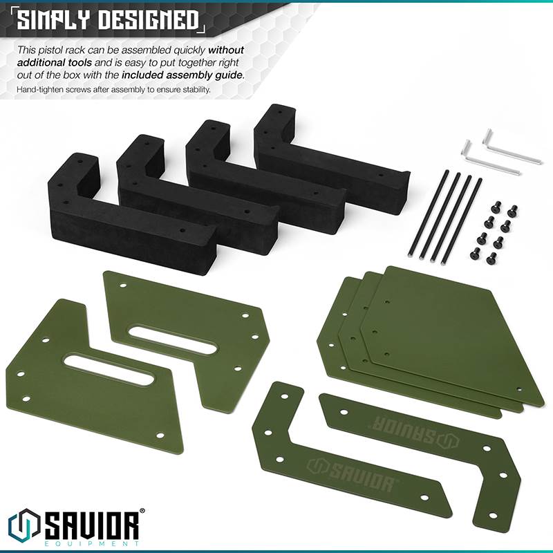 Väska Savior Equipment Pistol Rack 4-slot Grön