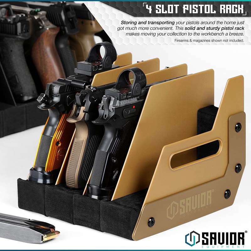 Väska Savior Equipment Pistol Rack 4-slot Brun