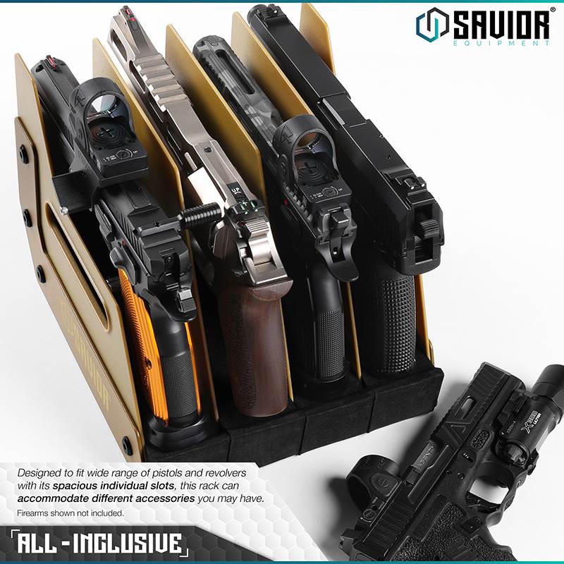 Väska Savior Equipment Pistol Rack 4-slot Brun