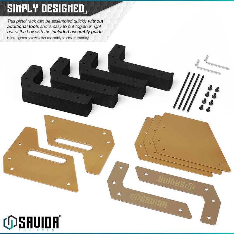 Väska Savior Equipment Pistol Rack 4-slot Brun