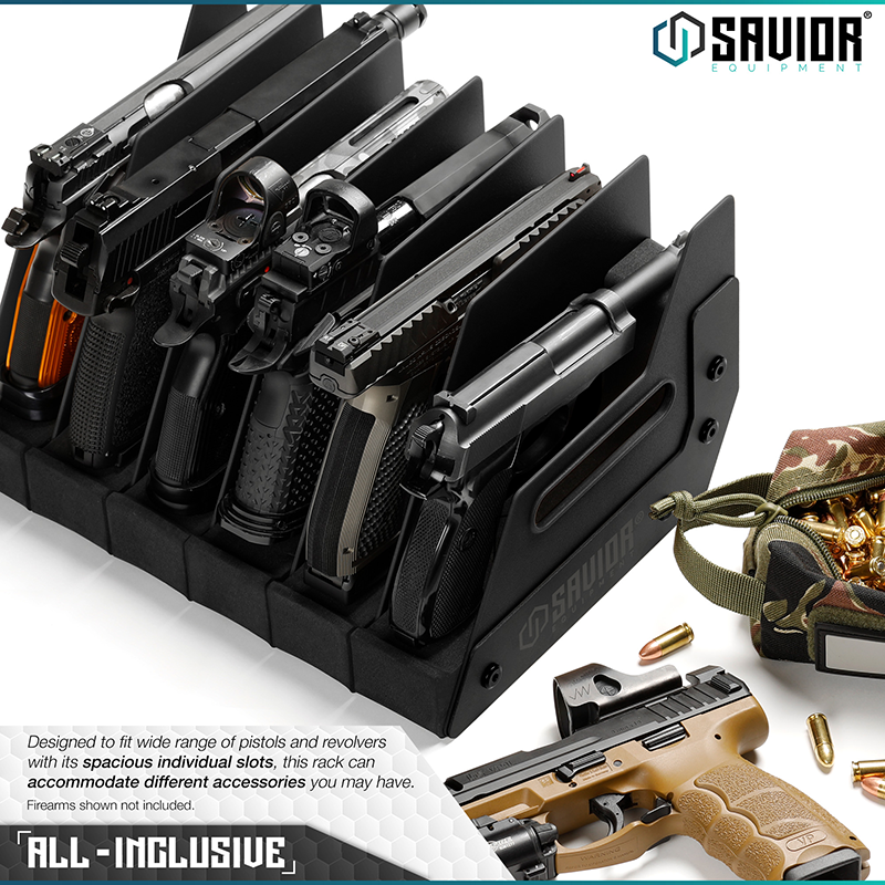 Väska Savior Equipment Pistol Rack 6-slot Svart