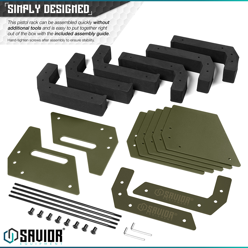 Väska Savior Equipment Pistol Rack 6-slot Grön