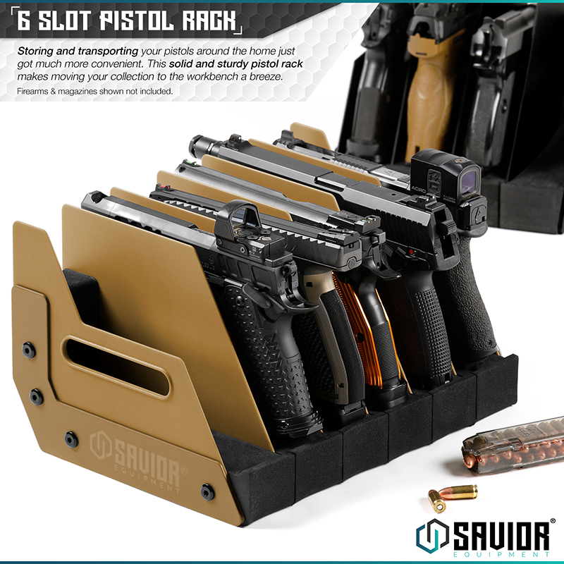 Väska Savior Equipment Pistol Rack 6-slot Brun