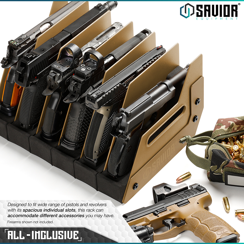 Väska Savior Equipment Pistol Rack 6-slot Brun