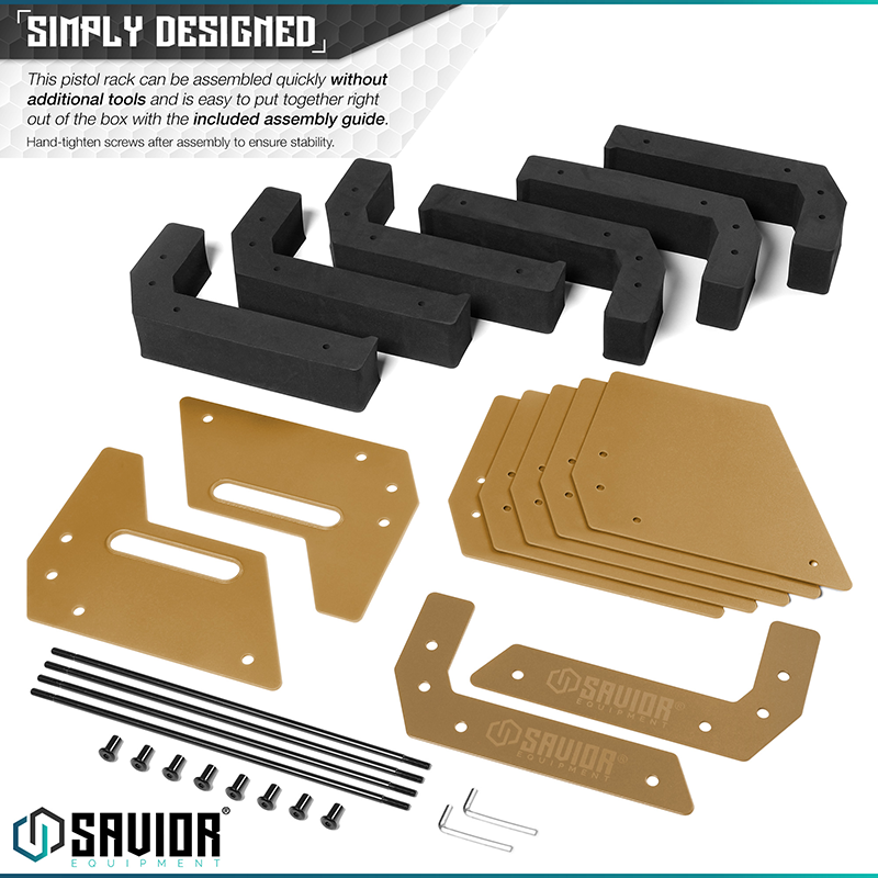 Väska Savior Equipment Pistol Rack 6-slot Brun