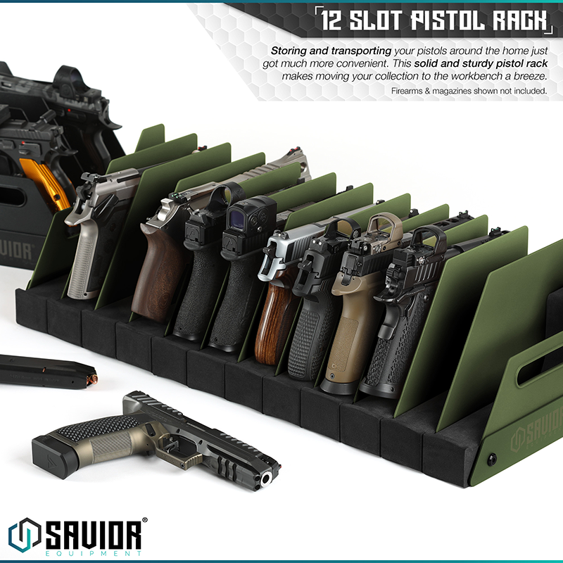 Väska Savior Equipment Pistol Rack 12-slot Grön