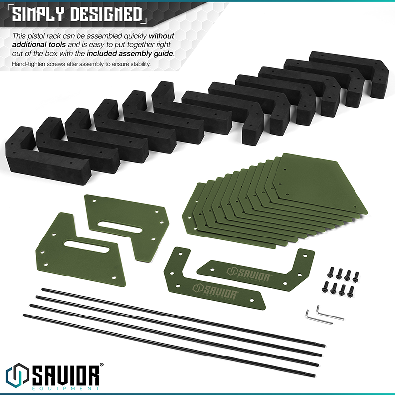 Väska Savior Equipment Pistol Rack 12-slot Grön