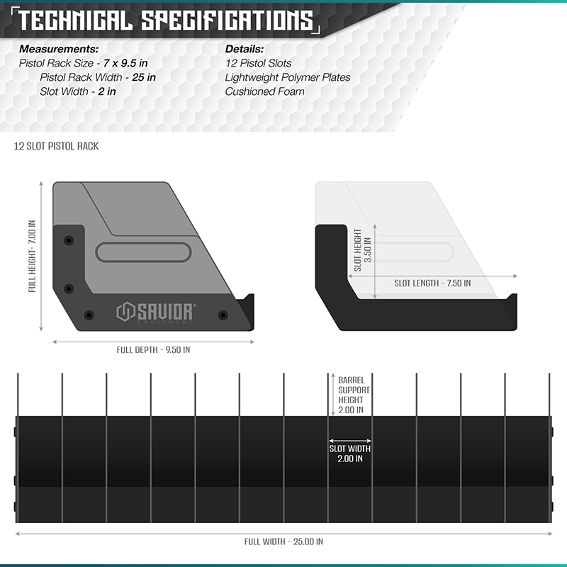 Väska Savior Equipment Pistol Rack 12-slot Grön